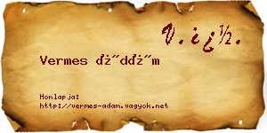 Vermes Ádám névjegykártya